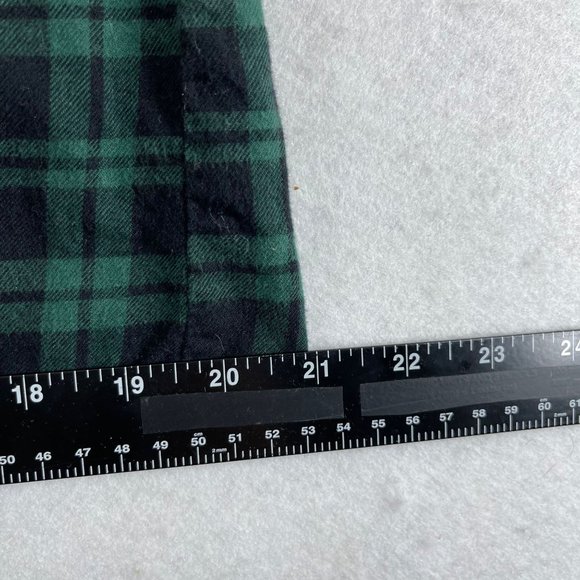 BEACHLUNCHLOUNGE Womens XS Blue Green Plaid Flannel Ruffle Sleeve Dress Pockets - Picture 12 of 14